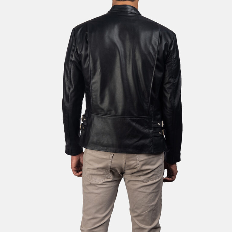 Hank Black Leather Biker Jacket(6-of-7)-3-1531221542575